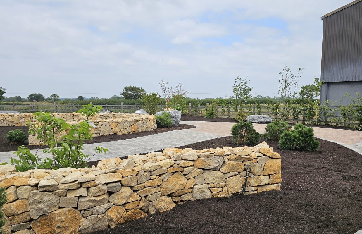 During Construction Before Mass Planting, Sustainability, Biodiversity & Crafting a Traditional Garden, Market Rasen, Lincolnshire, UK